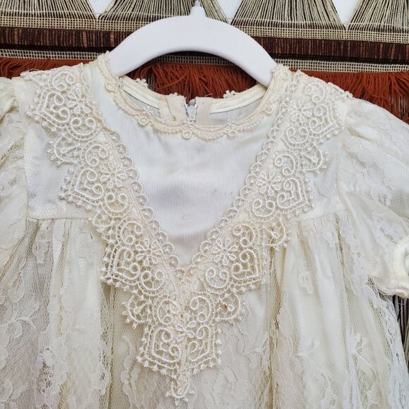 Gunne Sax by Jessica McClintock vintage lace girls dress - Picture 3 of 10